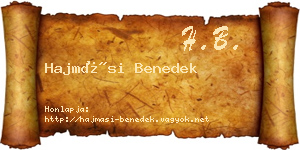 Hajmási Benedek névjegykártya